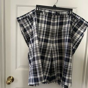 Plaid Pleated Shorts
